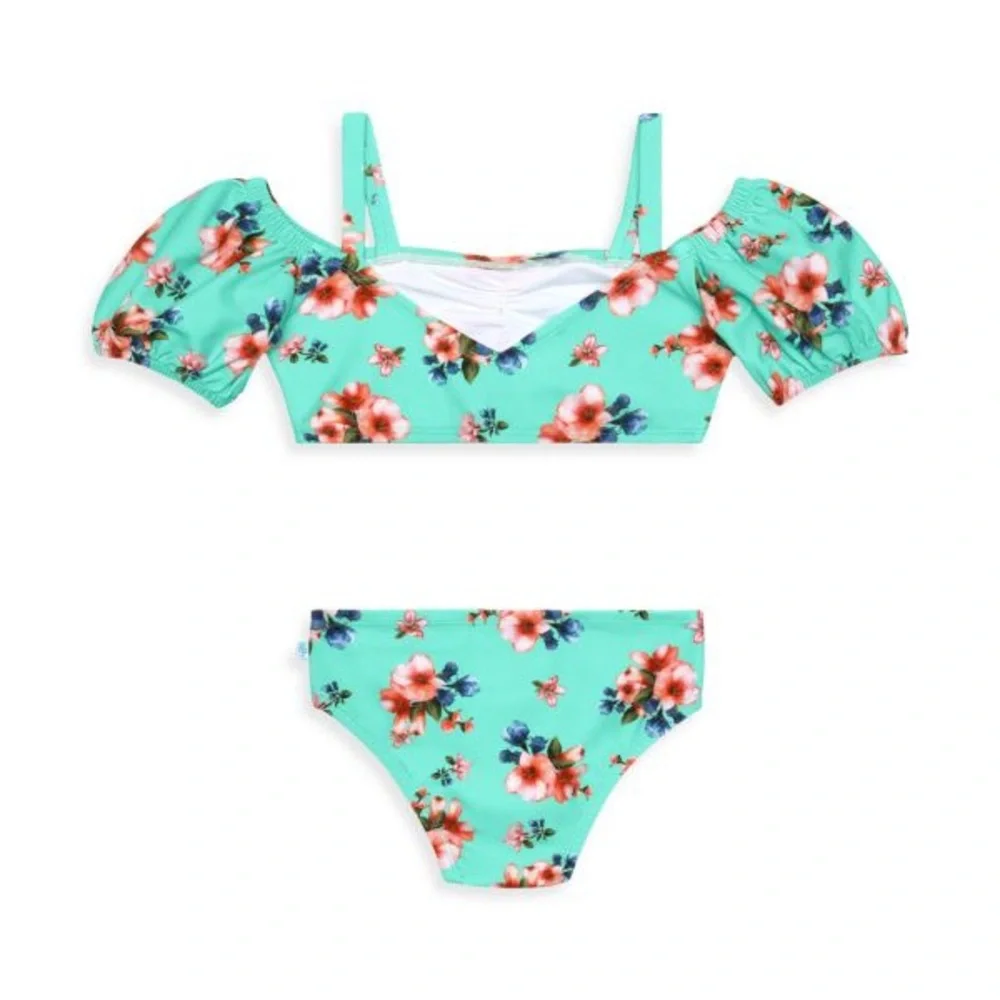 NWT Posh Peanut Aisha 2-Piece Puff Sleeve Swimsuit 3T - Picture 3 of 7